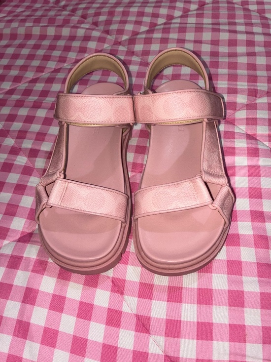 Coach Shoes - Pink Coach Sig Sport Sandals